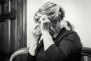 emotional moment captured by Black Avenue Productions where mother of bride cried during wedding ceremony at Victorian Marriage Registry Spring Street Melbourne CBD