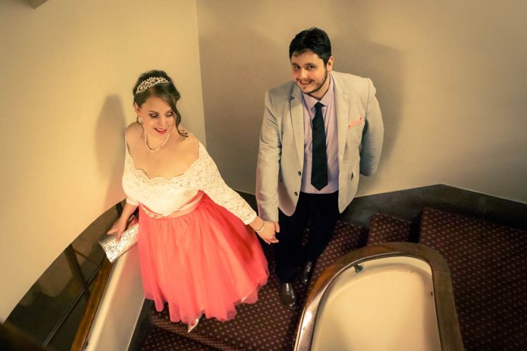 Getting married in Victorian Marriage Registry Old Treasure Building 2017 in her pink wedding dress