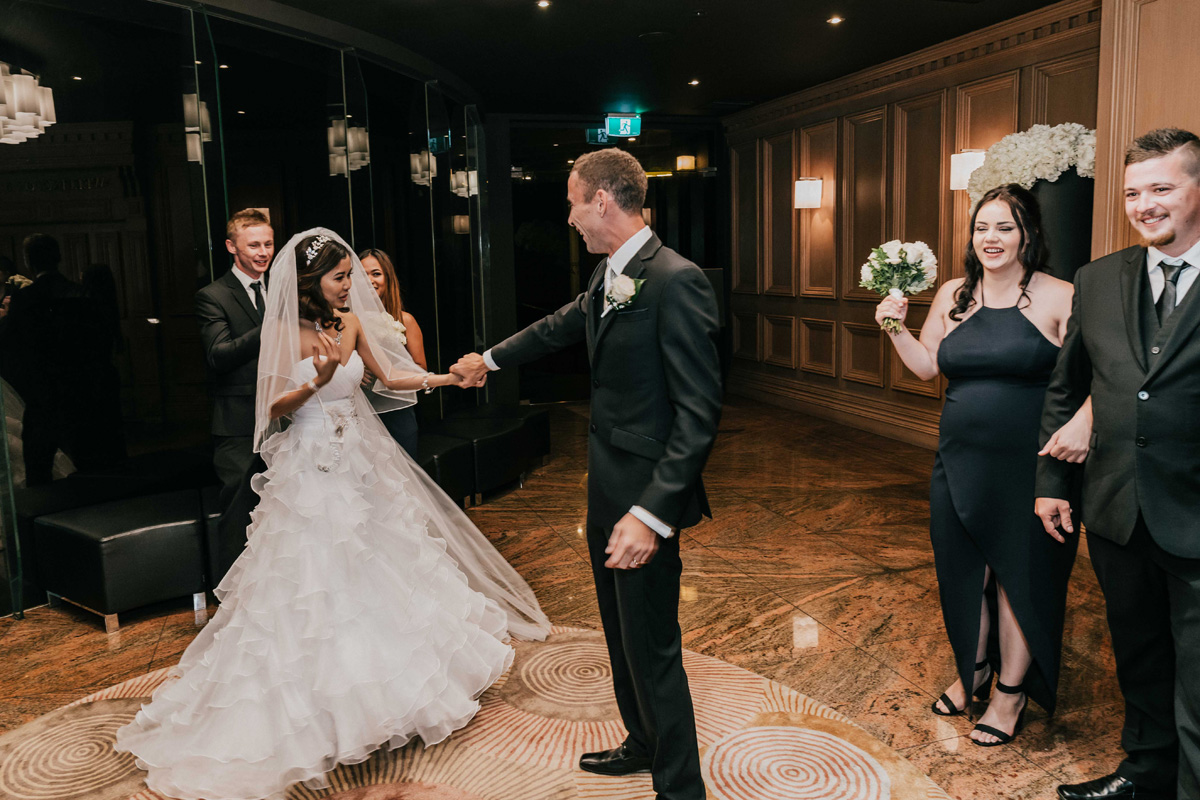 wedding first dance moment captured by award winning Melbourne wedding photography Black Avenue Productions at Brighton Savoy venue