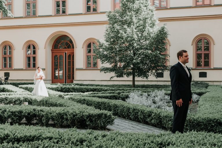 candid moments of Wedding first look captured perfectly by Melbourne photographer Black Avenue Productions in destination wedding in Europe