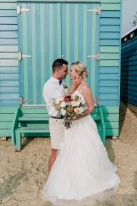 magical beach wedding in Brighton Savoy during golden hour shot by Black Avenue Productions