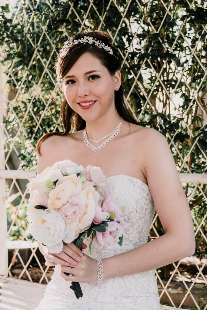 beautiful bride posing with bouquet captured by Black Avenue Productions