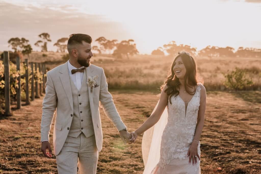 A beautiful photo of the couple during the Golden Hour, captured by Derek Chan of Black Avenue Productions