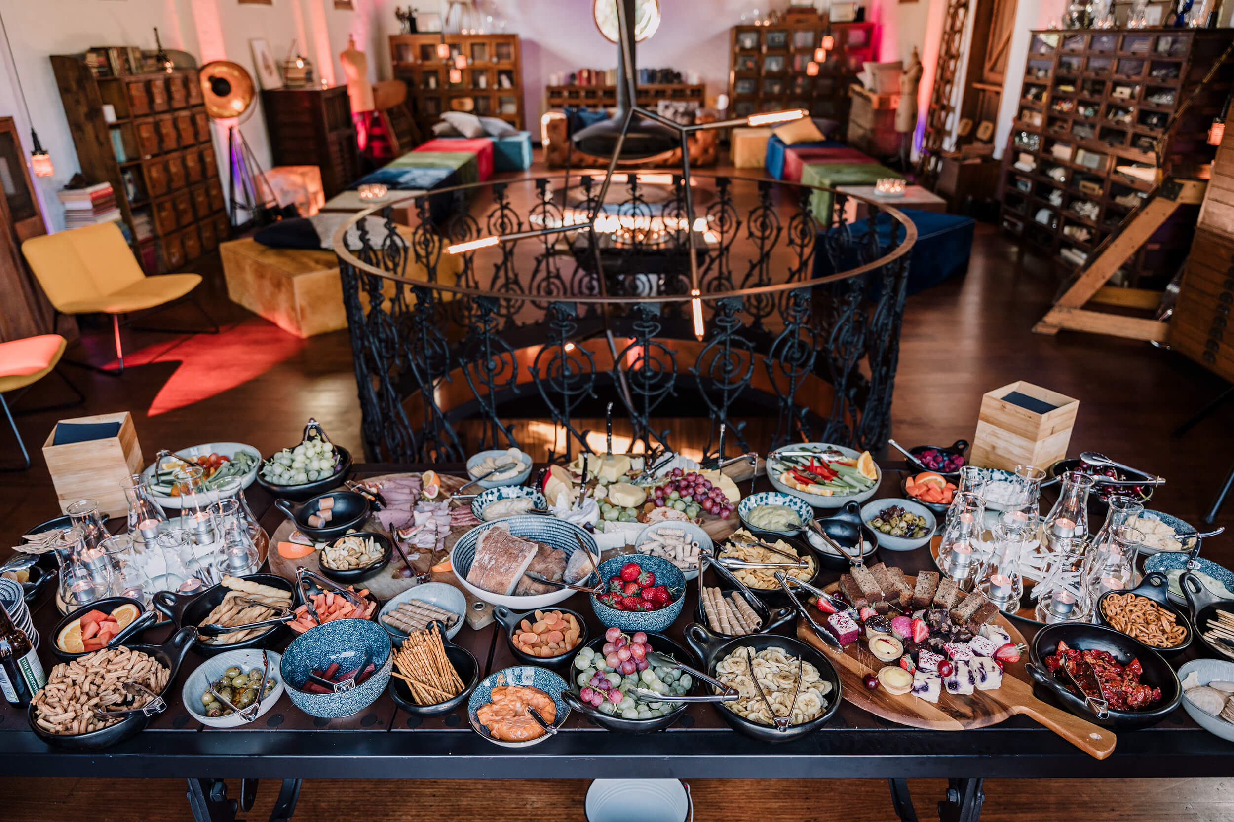 Food is ready for all of the guests, captured by Black Avenue Productions