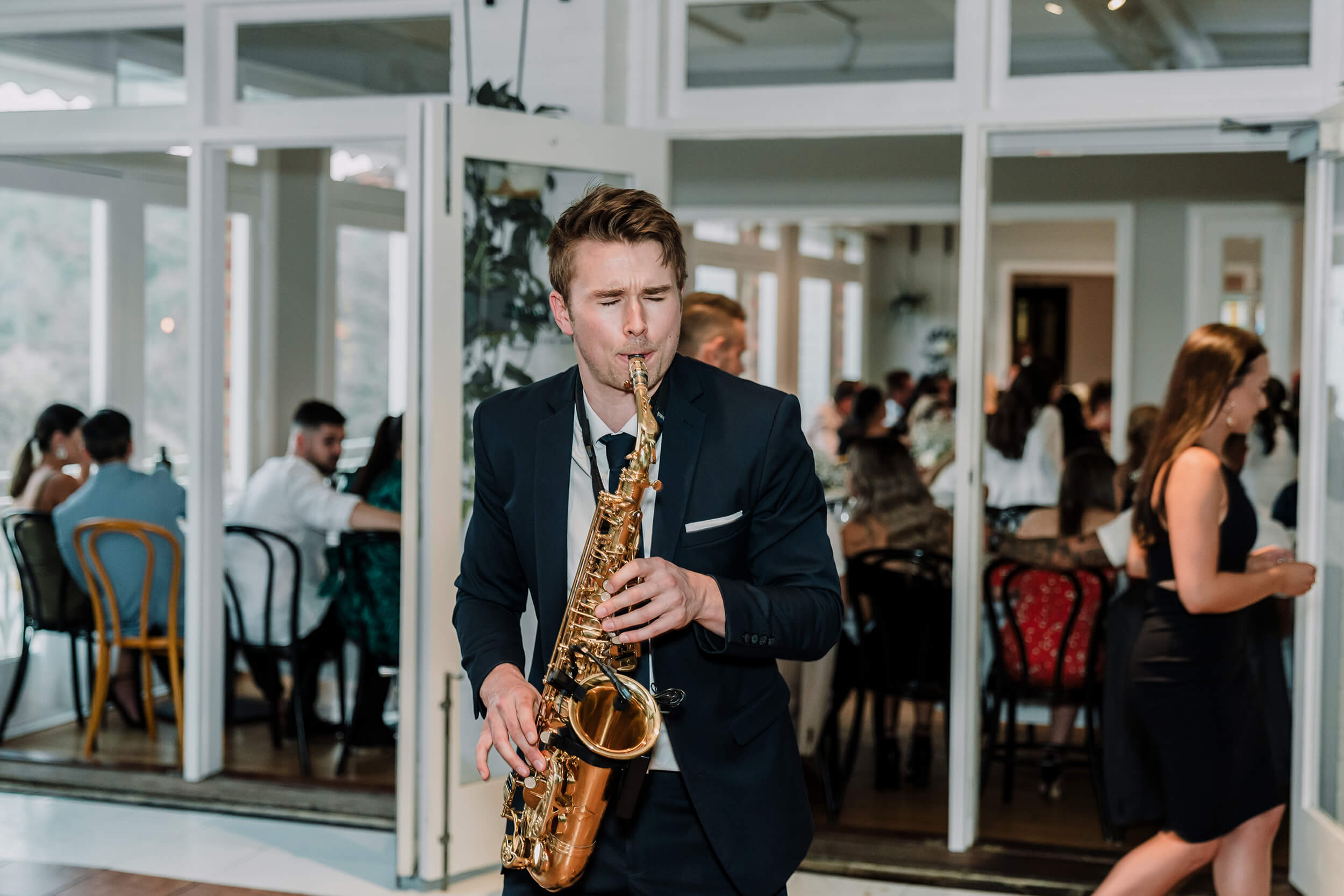 Live Music At Weddings Live Saxophone Performer Captured By Black Avenue Productions