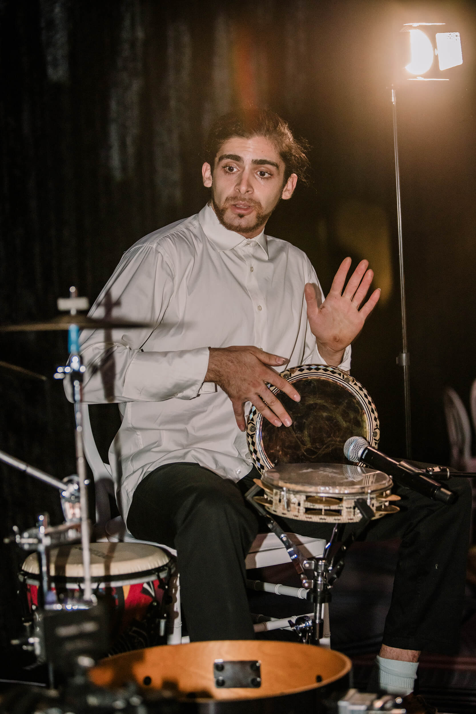 Live percussions as newlyweds are dancing, captured by Black Avenue Productions