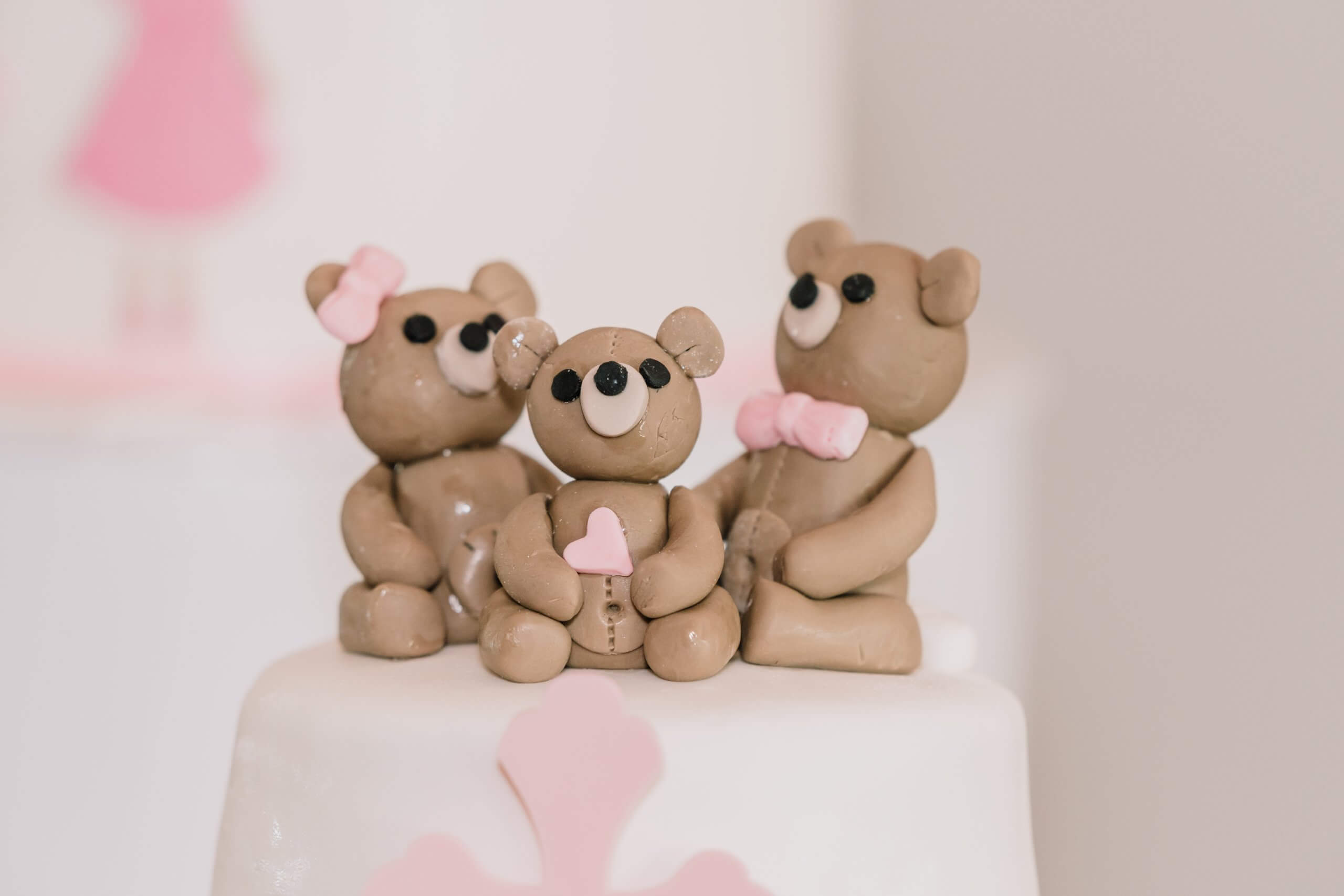 Detail shots of cake decoration in shape of bears